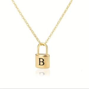 Unisex Unbranded One Size Gold Lock Pendant Necklace Stainless Steel